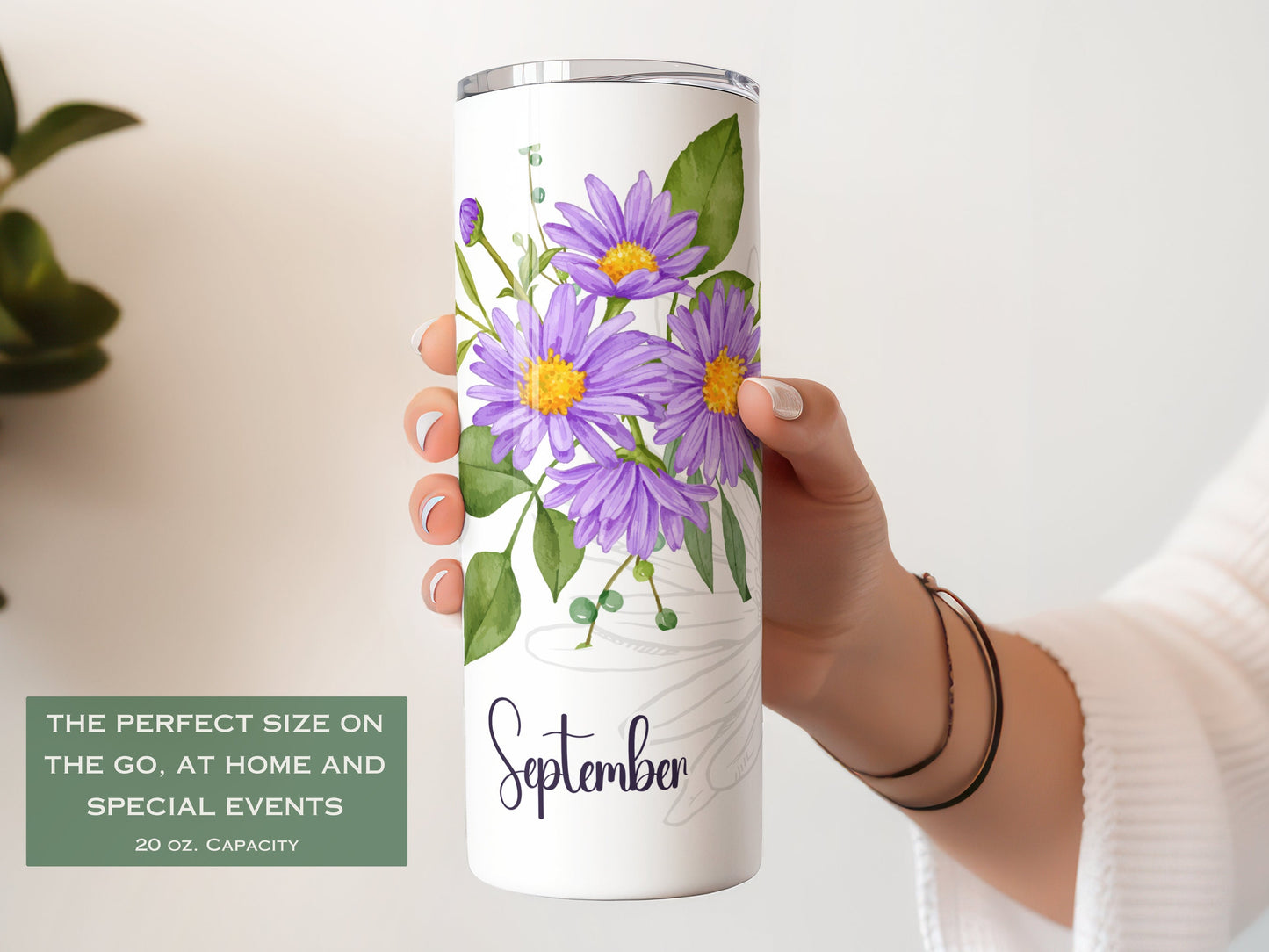 Custom Birth Month Flower Tumbler - Floral Birthday or Bridesmaid Gift