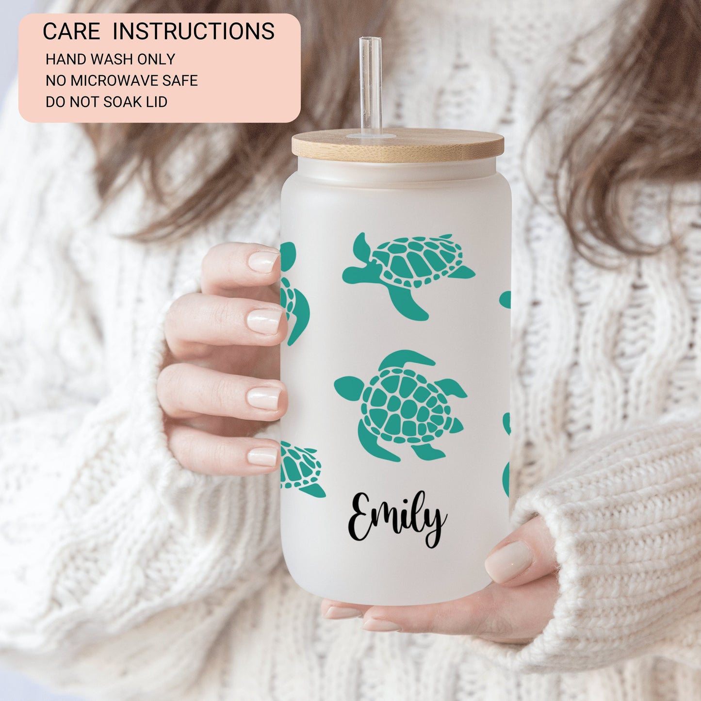 Personalized Sea Turtle Coffee Tumbler - Custom Iced Coffee Cup | Unique Gift for Turtle Lovers