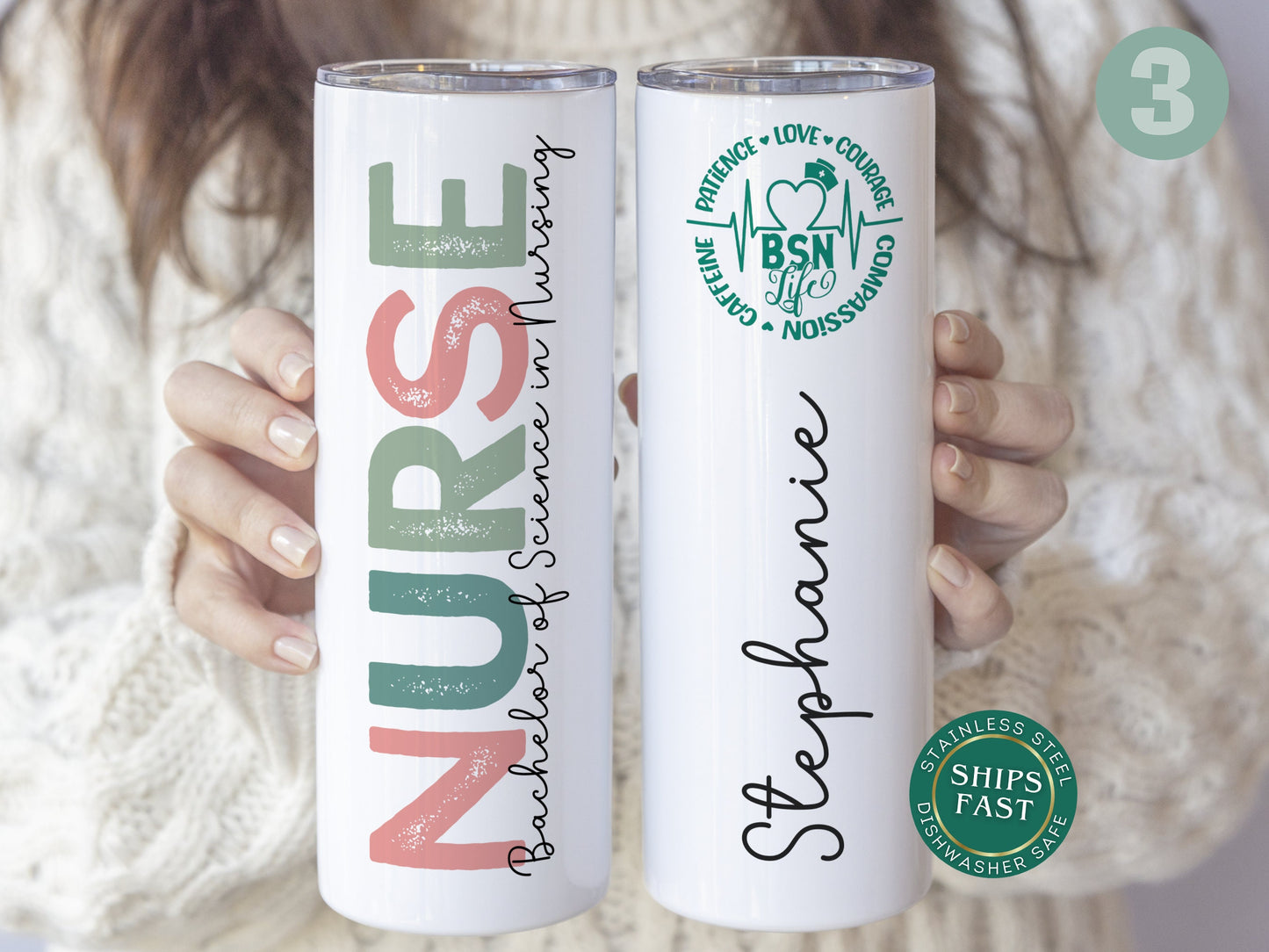 Bachelor of Nursing Gift Personalized, BSN Nursing Graduation Tumbler, Custom Nursing Degree Cup, Bachelor Of Science In Nursing Graduation