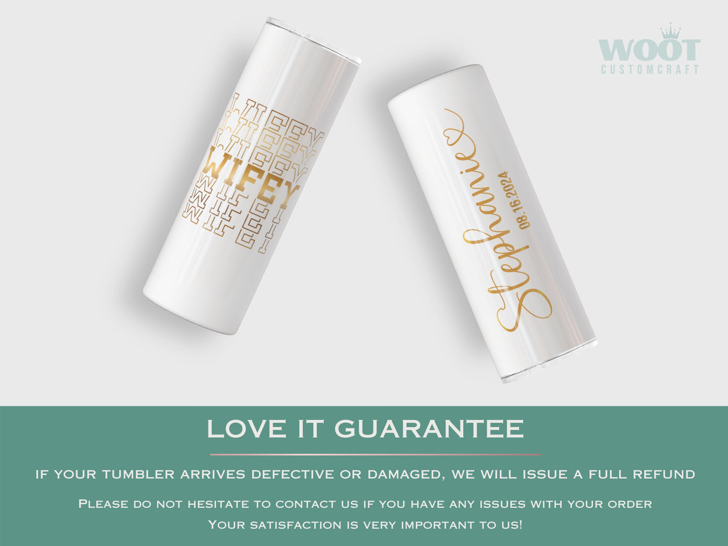 Personalized Wifey Tumbler - Custom Travel Cup Gift for Newlyweds