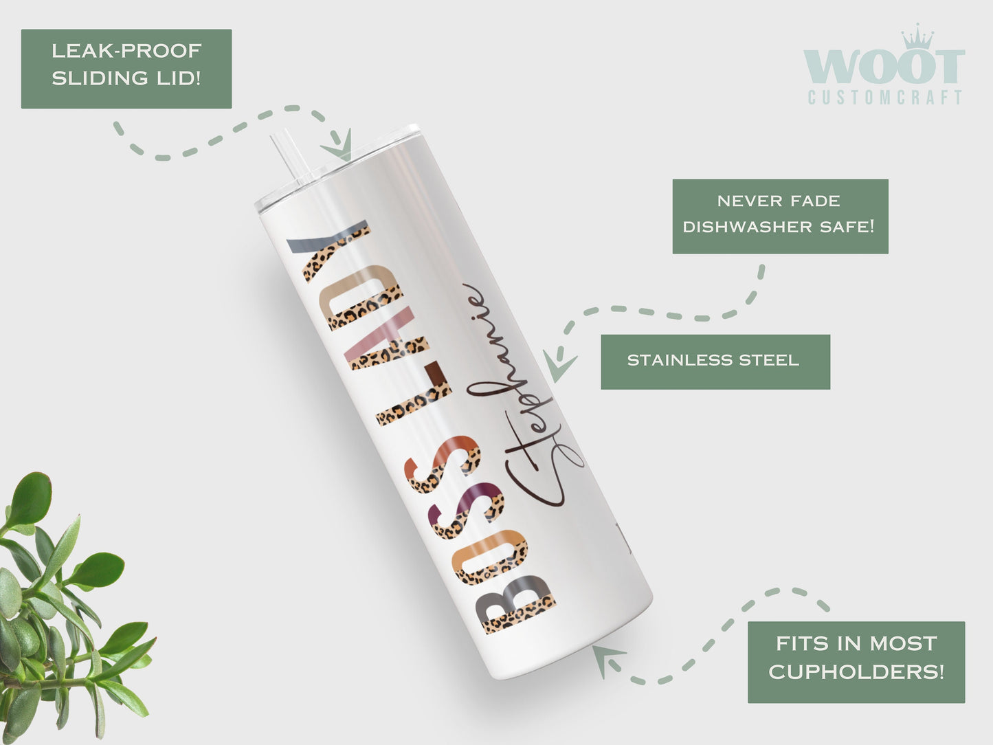 Personalized Boss Lady Tumbler - Custom Gift for Women and Managers