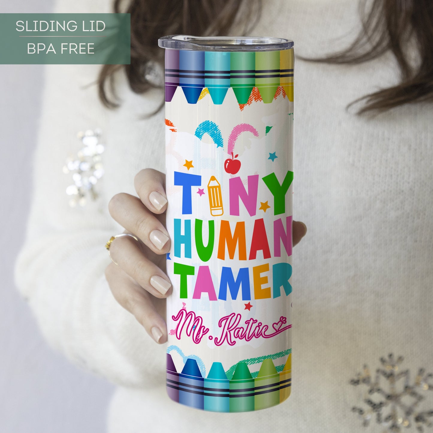 Custom Preschool Teacher Tumbler - Personalized Gift for Kindergarten & Daycare Educators