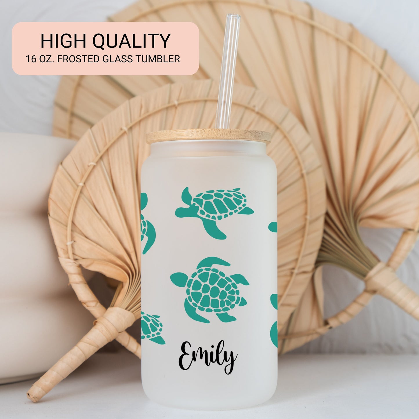 Personalized Sea Turtle Coffee Tumbler - Custom Iced Coffee Cup | Unique Gift for Turtle Lovers