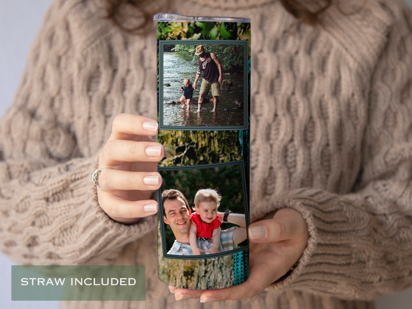 Personalized Best Dad Ever Tumbler - Fathers Day Gift with Kids' Photos