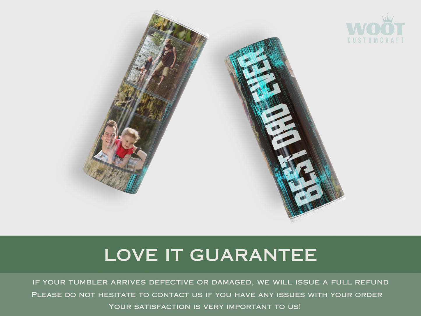 Personalized Best Dad Ever Tumbler - Fathers Day Gift with Kids' Photos