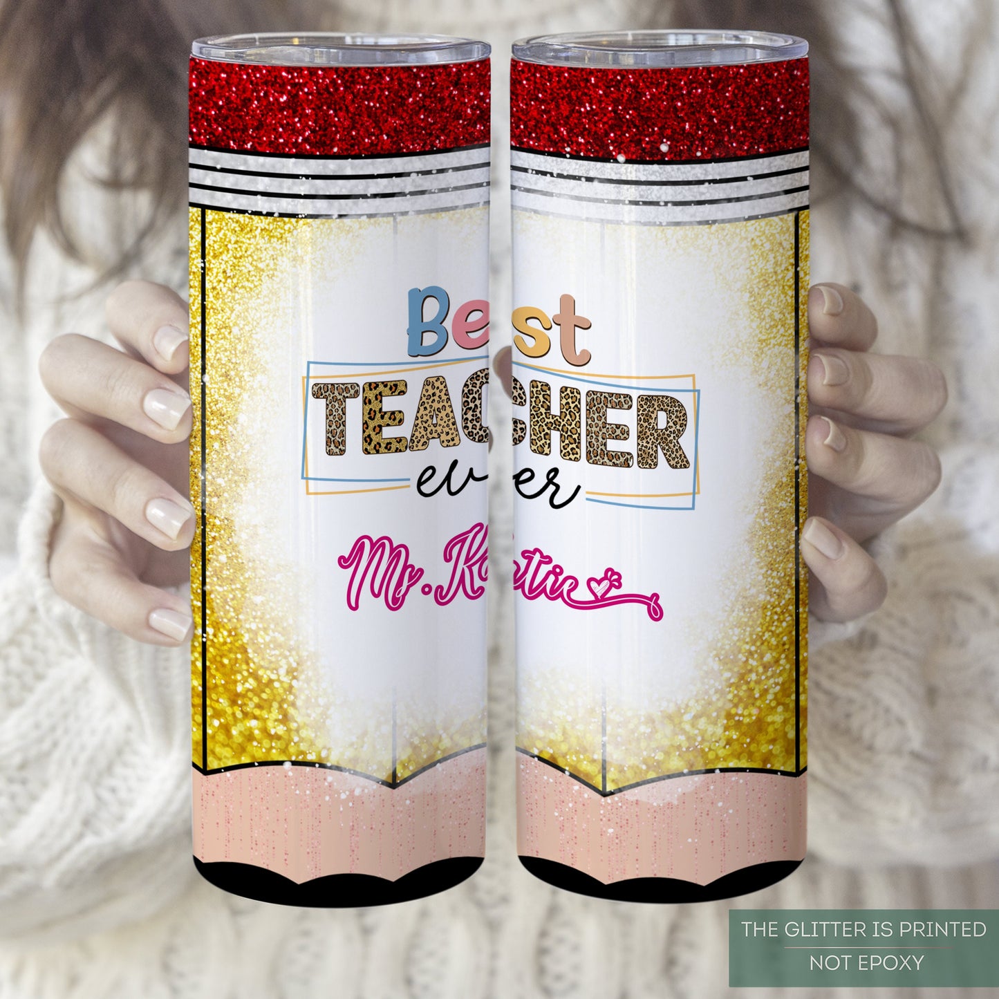 Personalized Best Teacher Tumbler - Custom Teacher Appreciation Gift