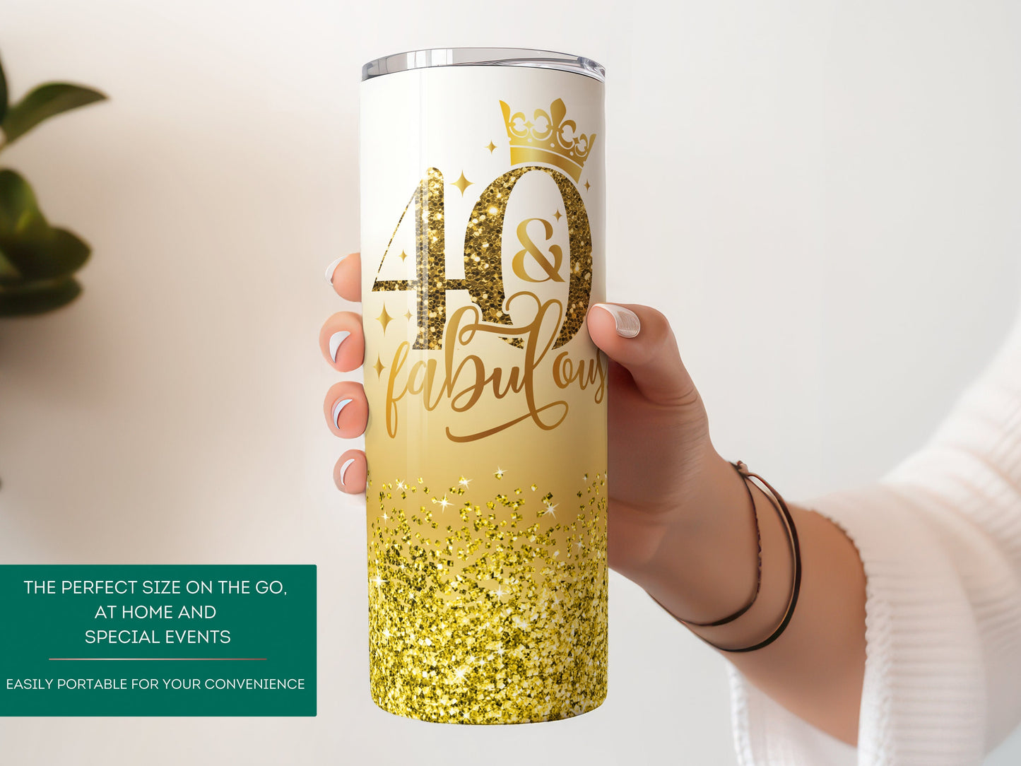 Personalized 40th Birthday Tumbler - Fabulous Gift Travel Cup for Her