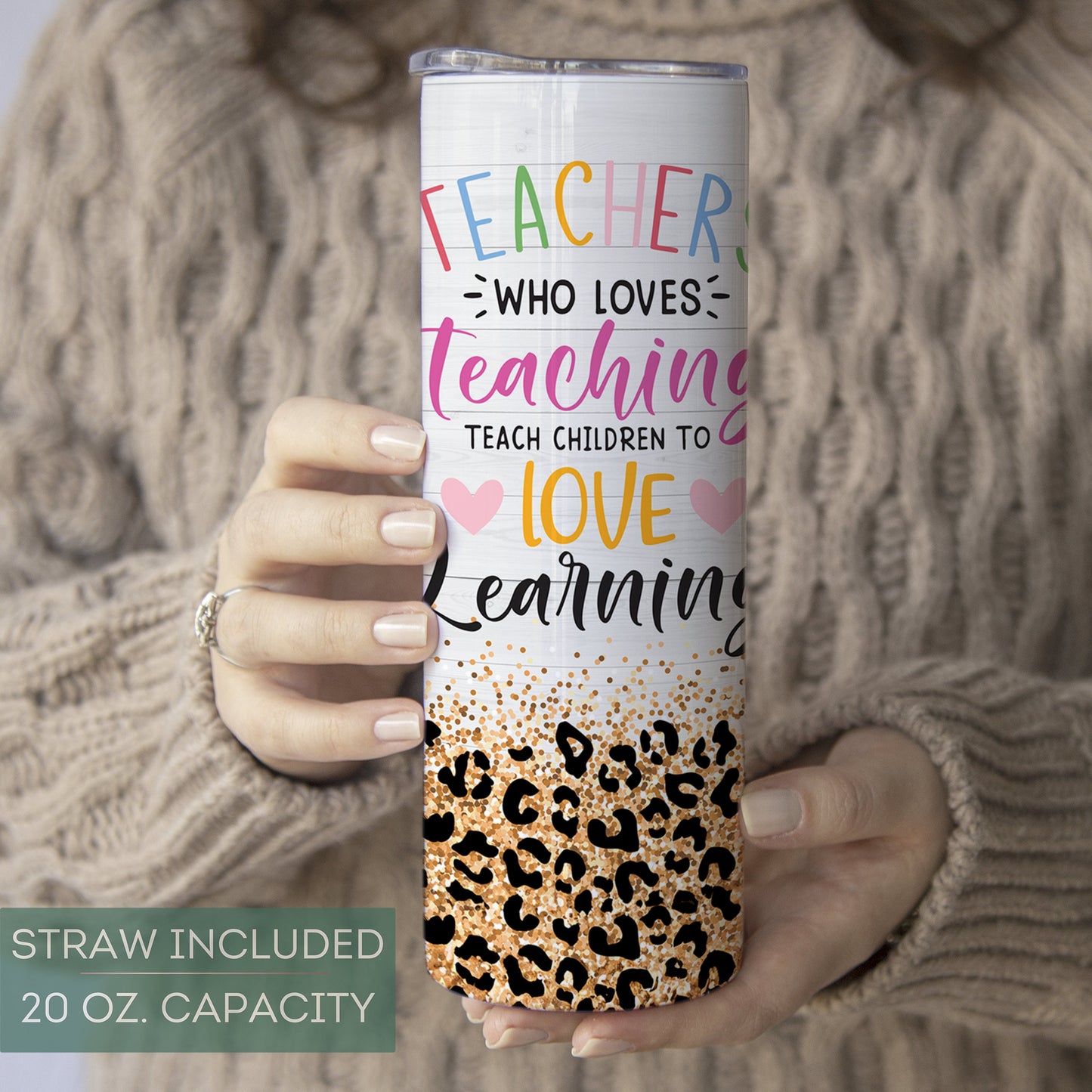 Custom Rainbow Teacher Tumbler - Personalized Travel Cup for Appreciation Gifts