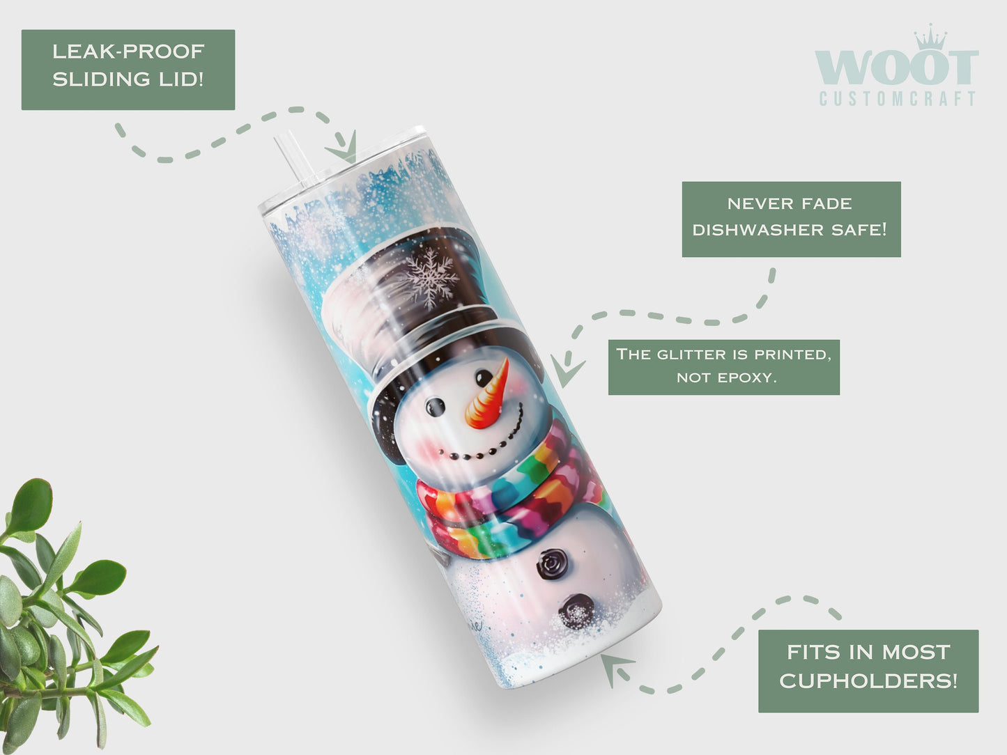 Personalized Blue Snowman Tumbler - Cute Christmas Gift for Her