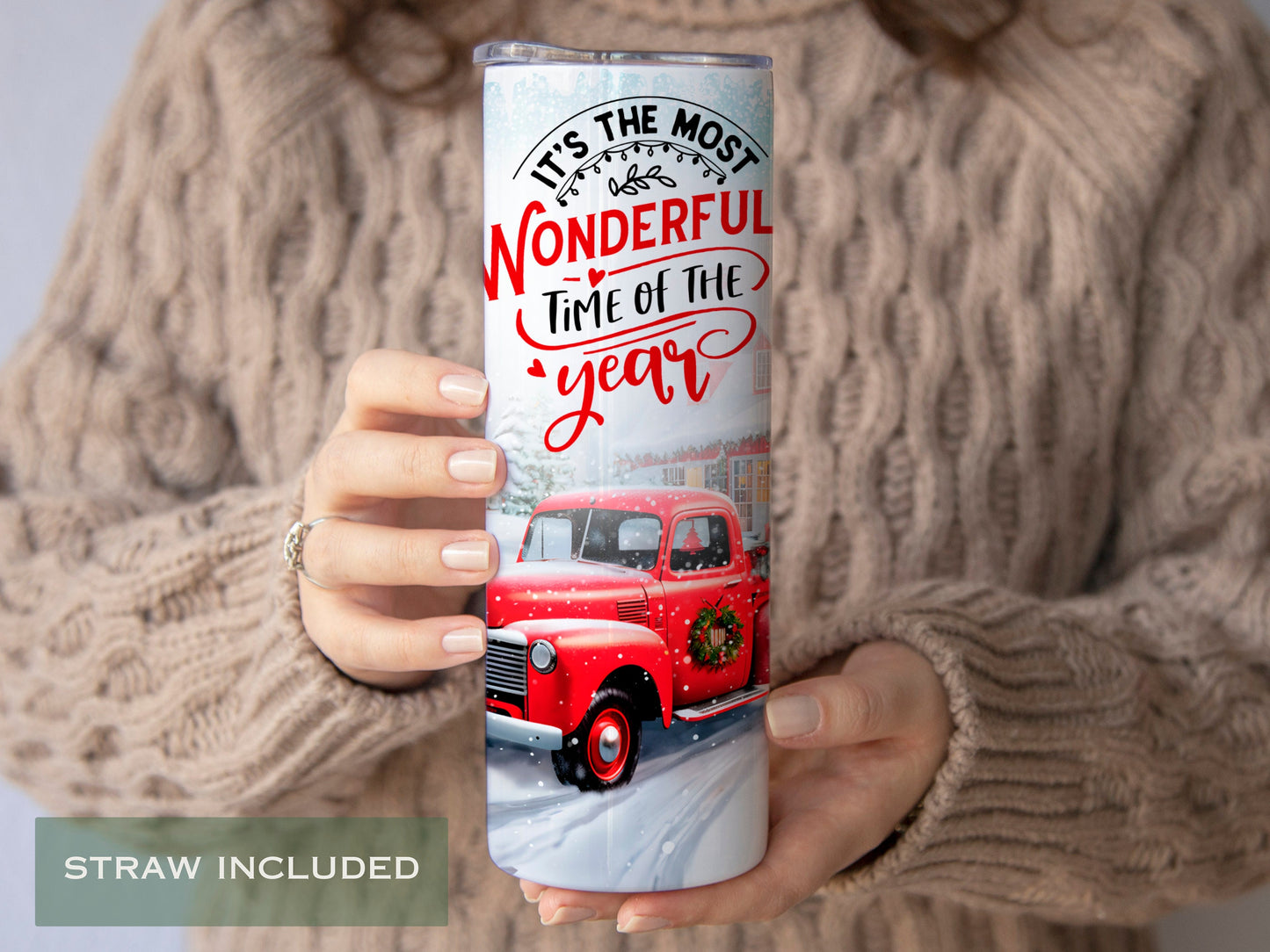 Personalized Christmas Tumbler - Holiday Drinkware & Winter Gift for Her