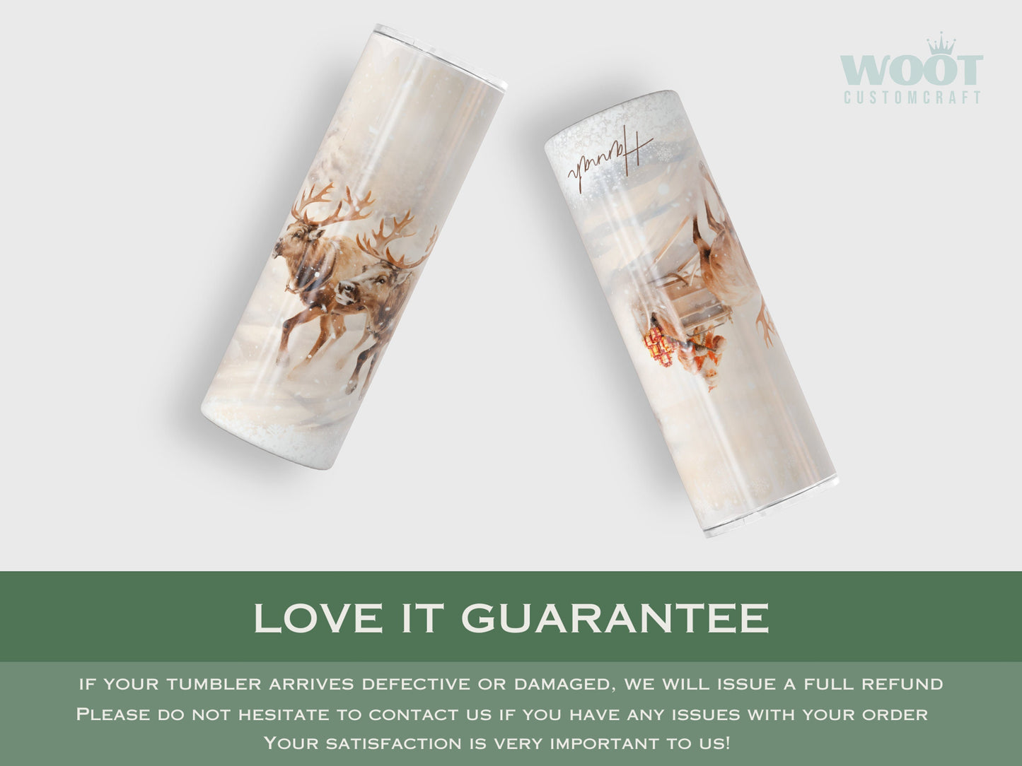 Personalized Christmas Reindeer Tumbler - Festive Winter Gift for Her