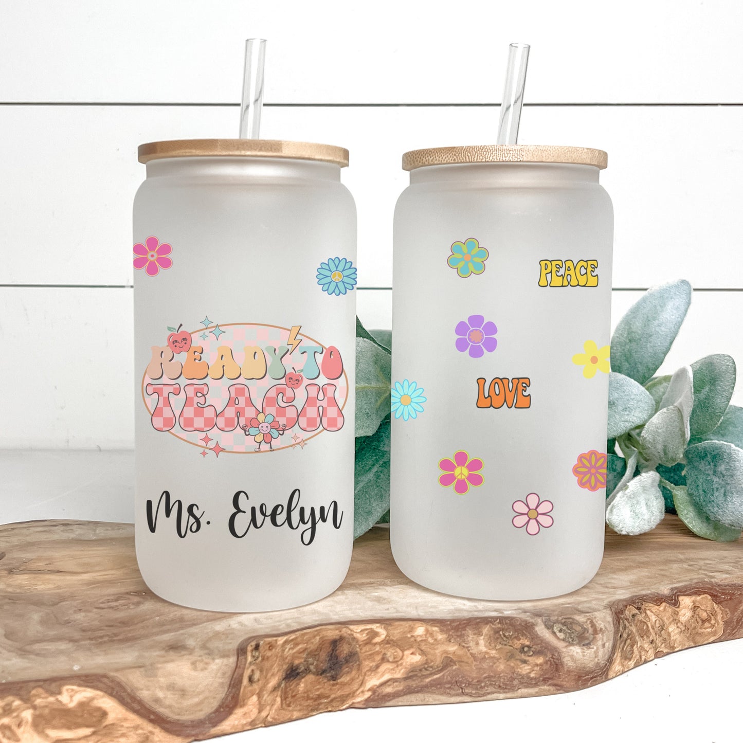 Personalized Teacher Frosted Tumbler - Custom Iced Coffee Cup for Educators