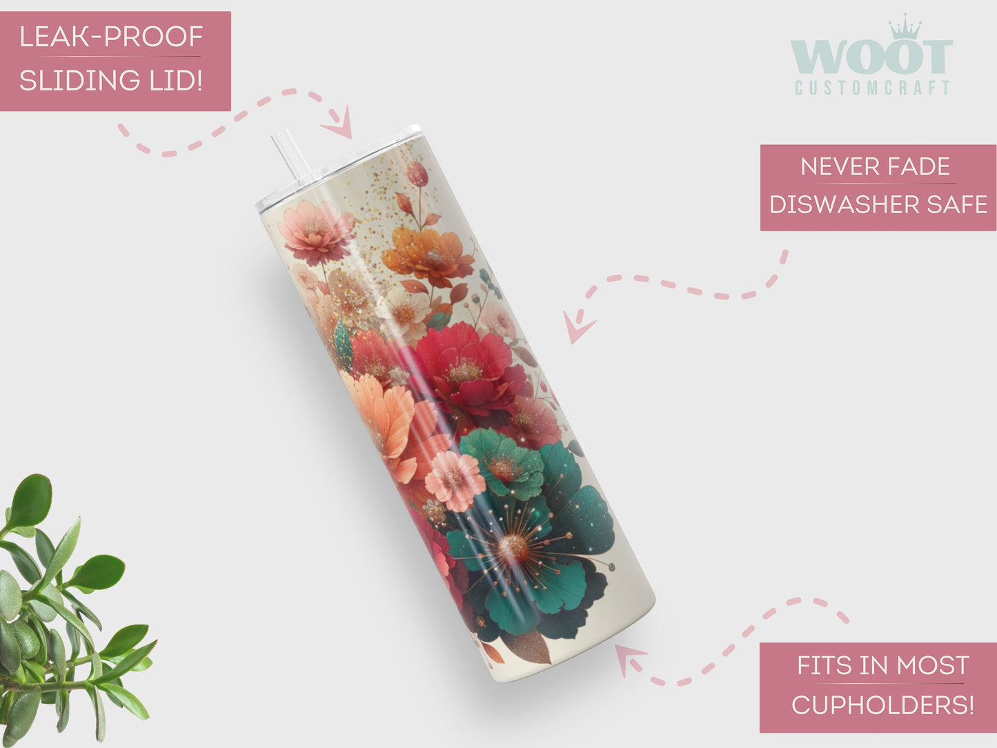 Personalized Dahlia Floral Tumbler - Custom Spring Drinkware for Moms