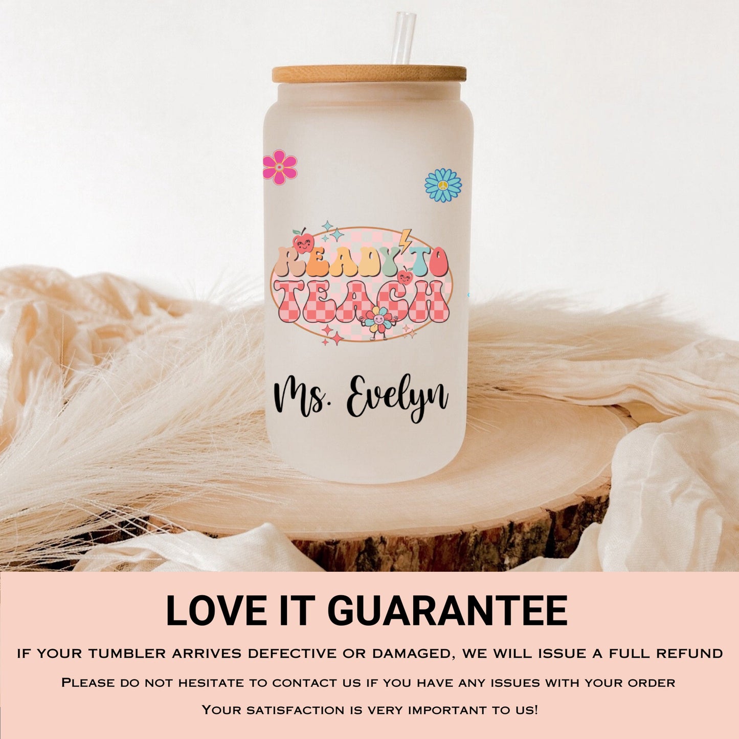Personalized Teacher Frosted Tumbler - Custom Iced Coffee Cup for Educators