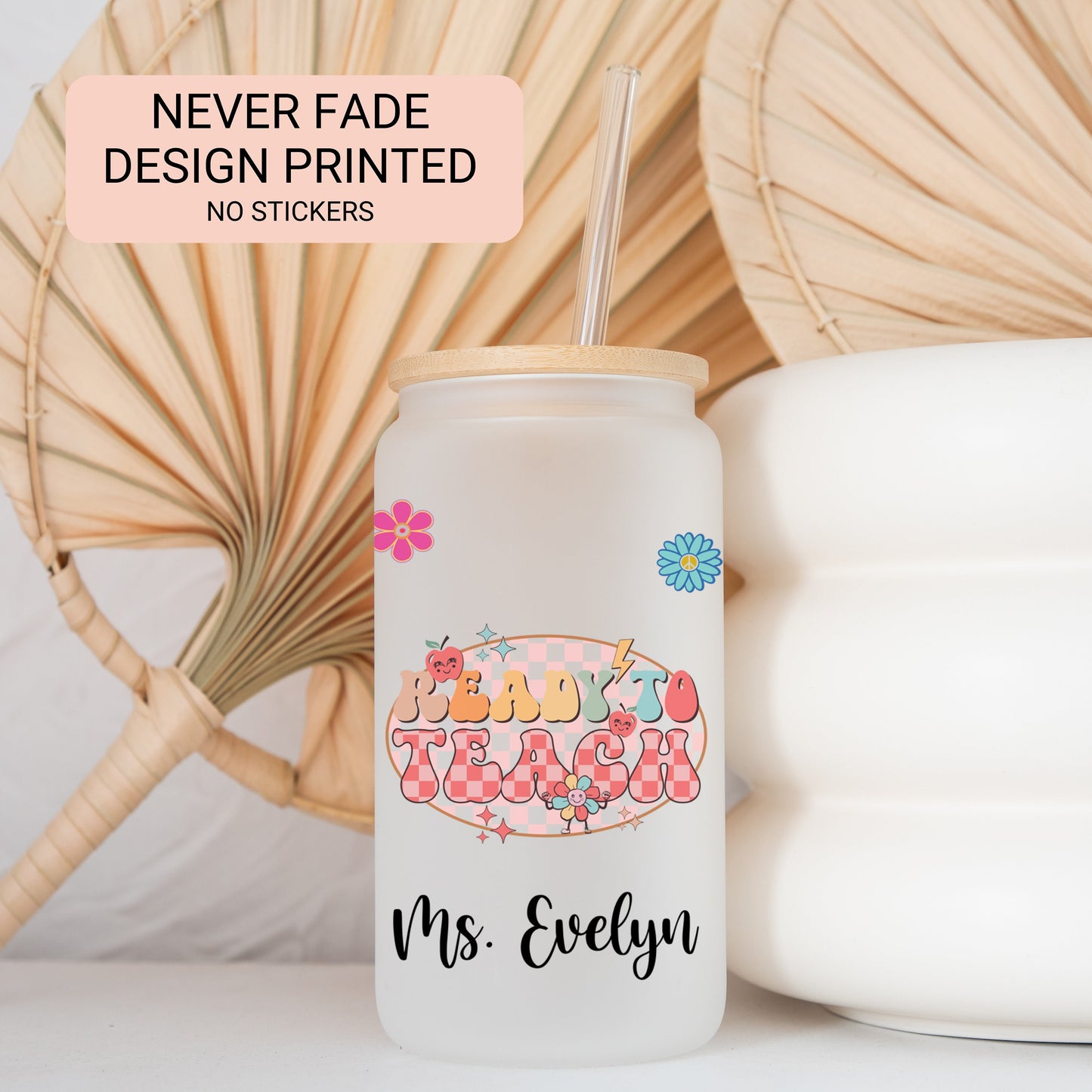 Personalized Teacher Frosted Tumbler - Custom Iced Coffee Cup for Educators