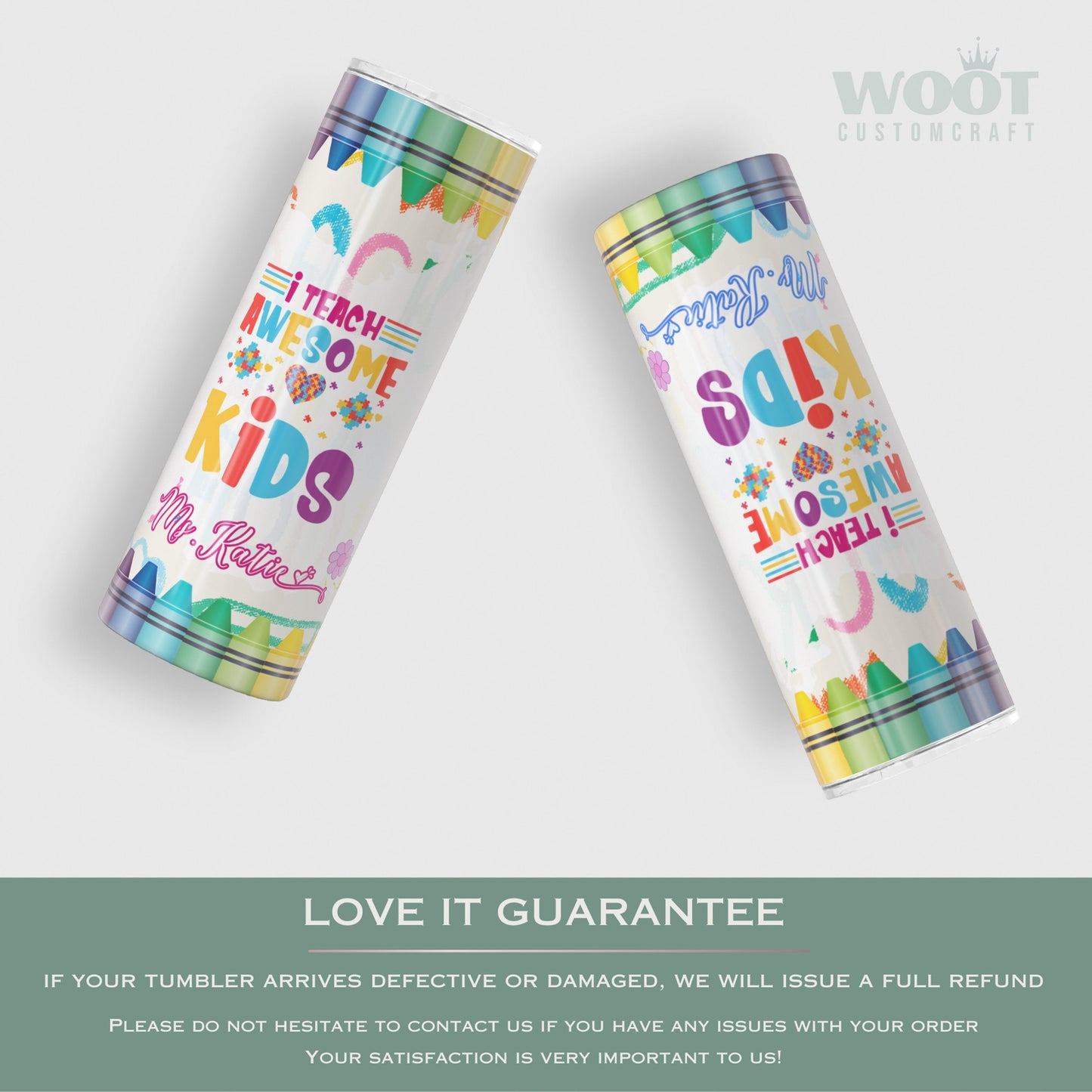 Personalized Autism Awareness Teacher Tumbler - Gift for Educators of Awesome Kids