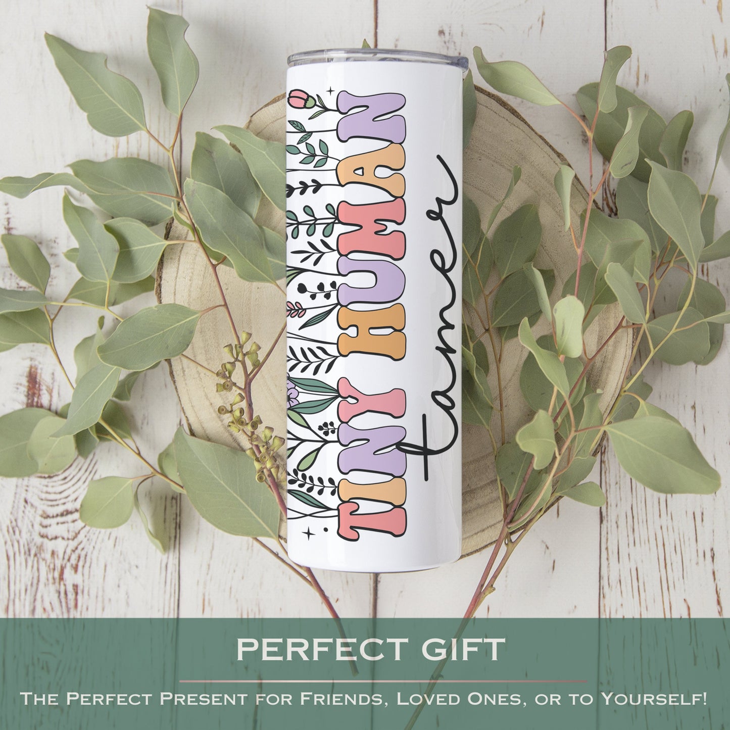 Personalized Tiny Human Tamer Tumbler - Custom Gift for Preschool Teachers