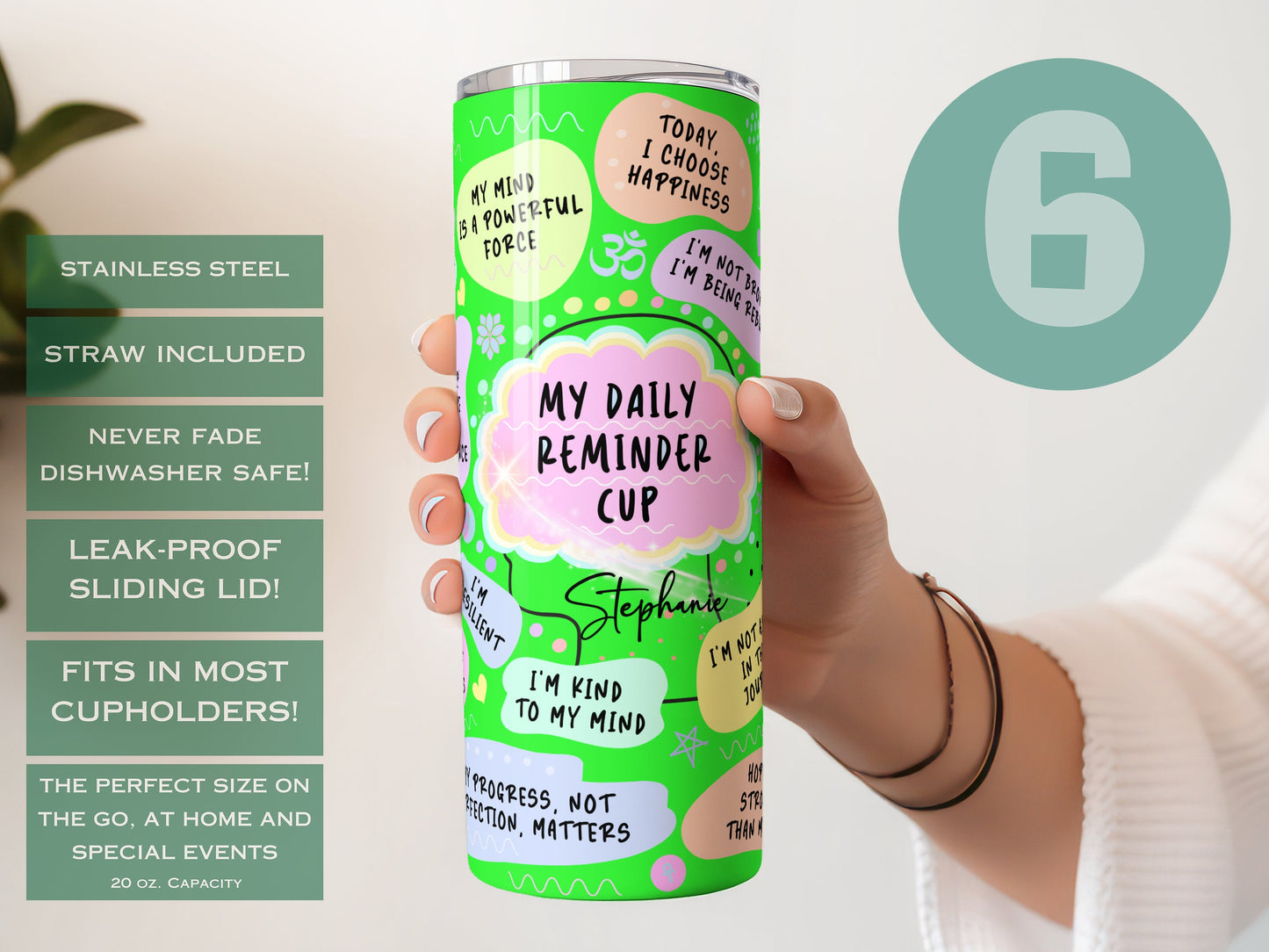 Custom Daily Reminder Tumbler - Inspirational Affirmation Cup for Motivation & Positivity