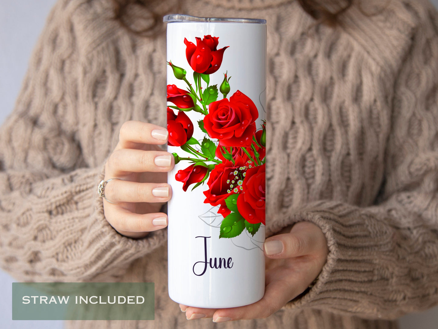 Custom Birth Month Flower Tumbler - Floral Birthday or Bridesmaid Gift