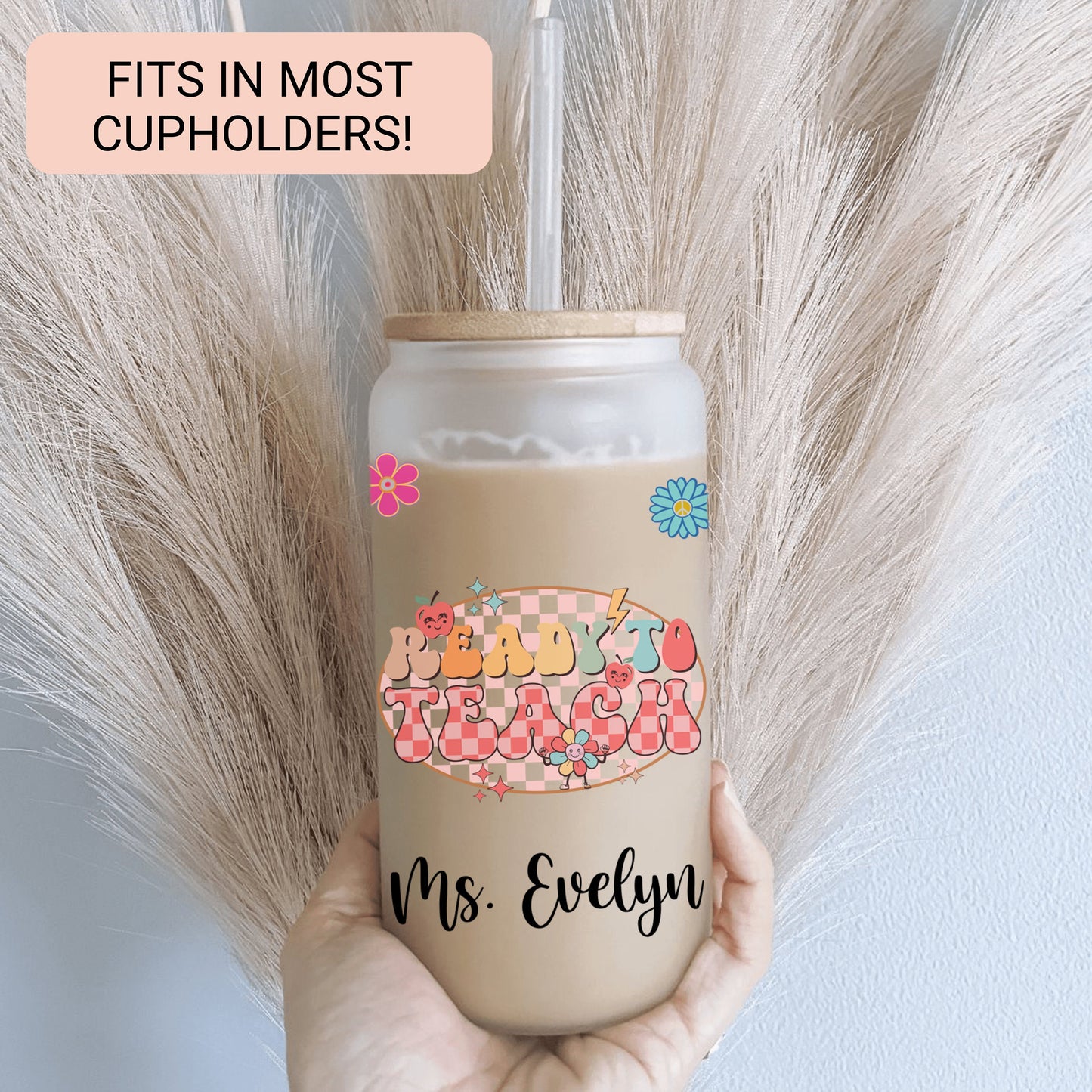 Personalized Teacher Frosted Tumbler - Custom Iced Coffee Cup for Educators