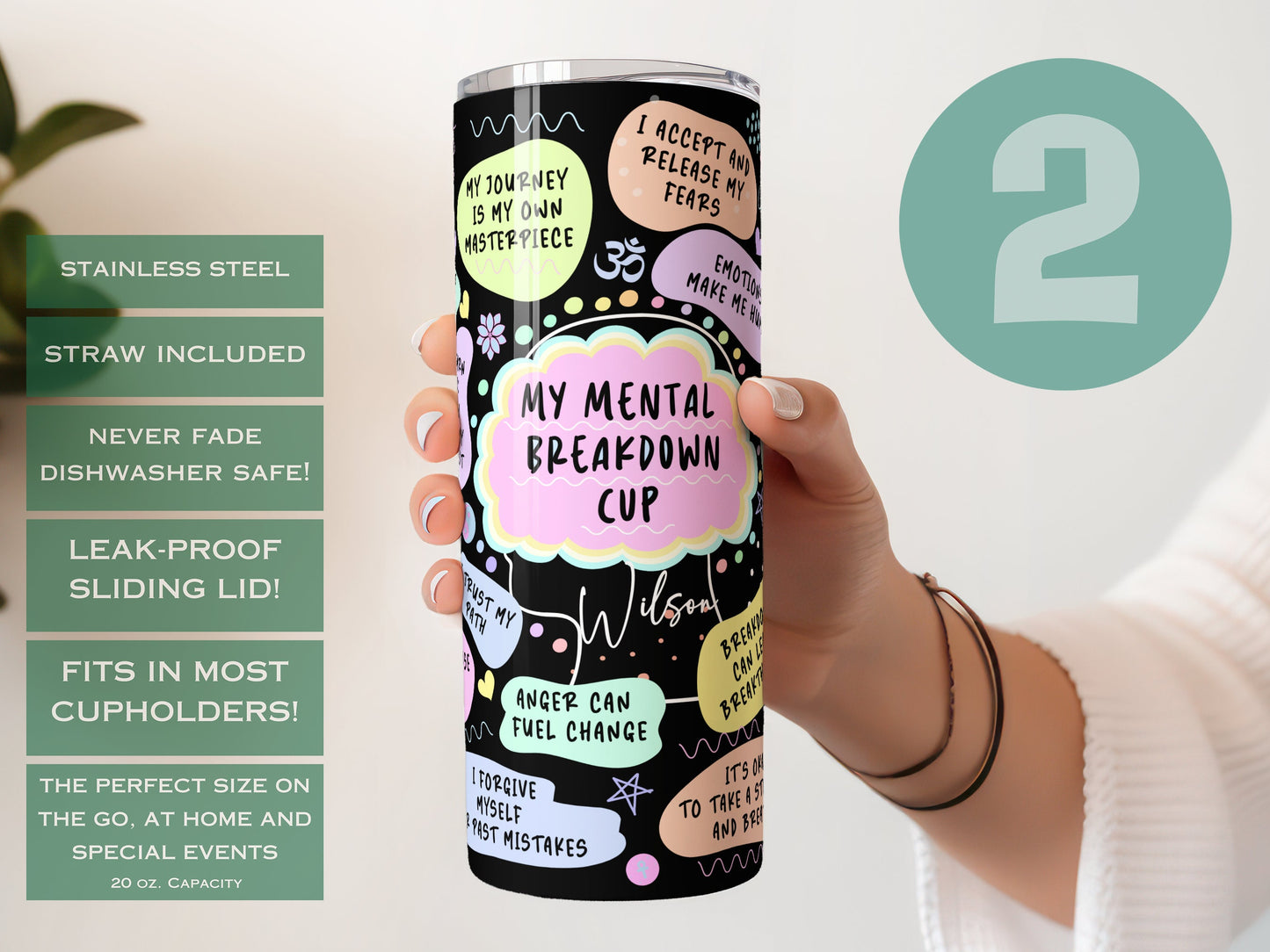 Custom Affirmation Tumbler - Inspirational Gift for Mental Health Support