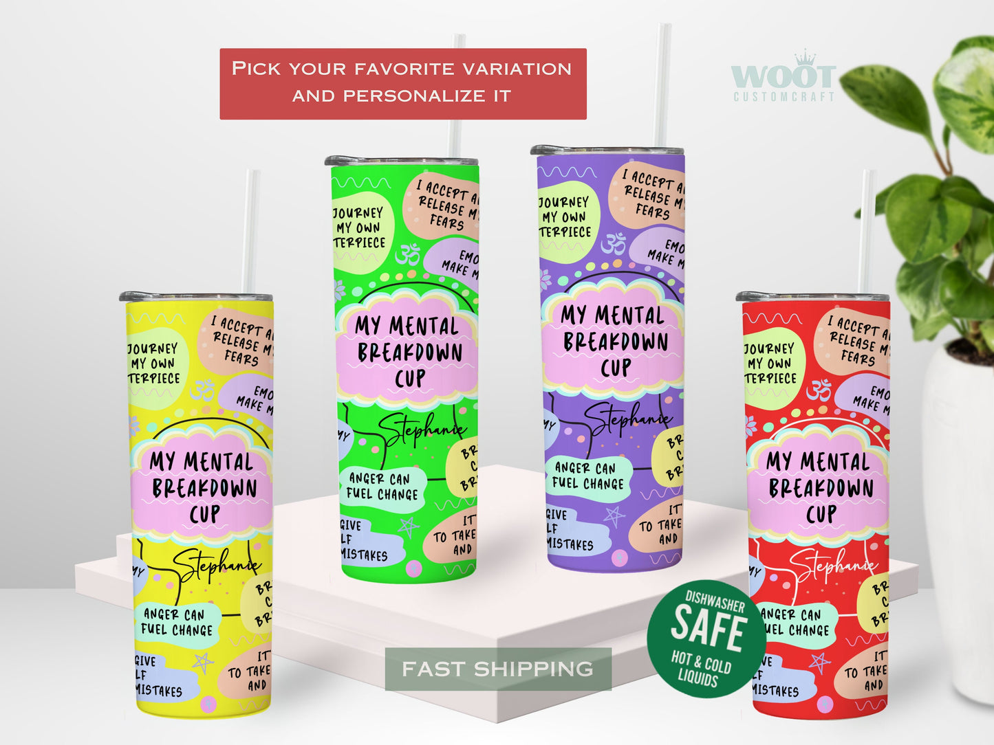 Custom Affirmation Tumbler - Inspirational Gift for Mental Health Support