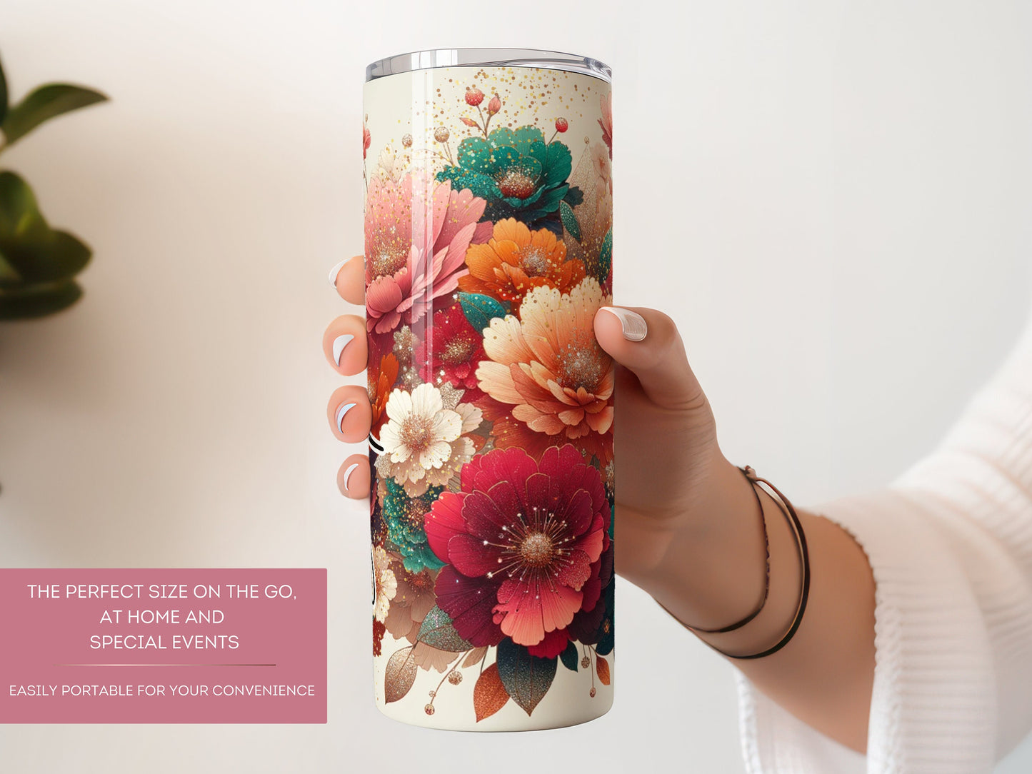 Personalized Dahlia Floral Tumbler - Custom Spring Drinkware for Moms