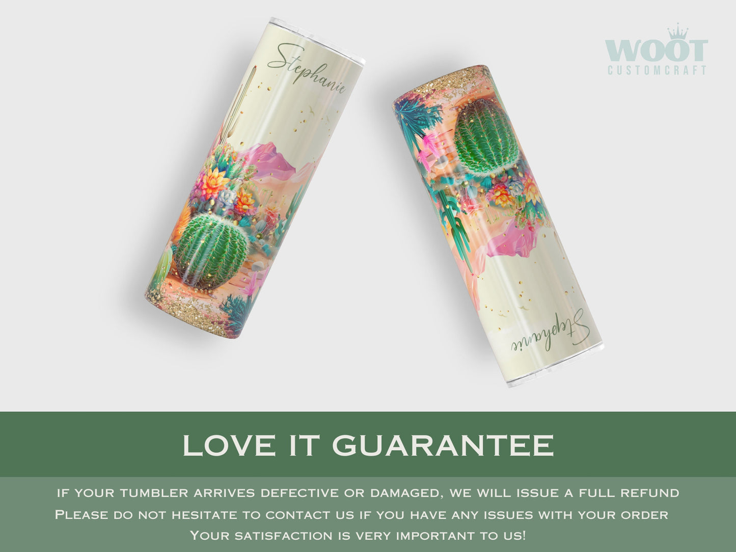 Personalized Cactus Tumbler - Custom Gift for Succulent Lovers and Her