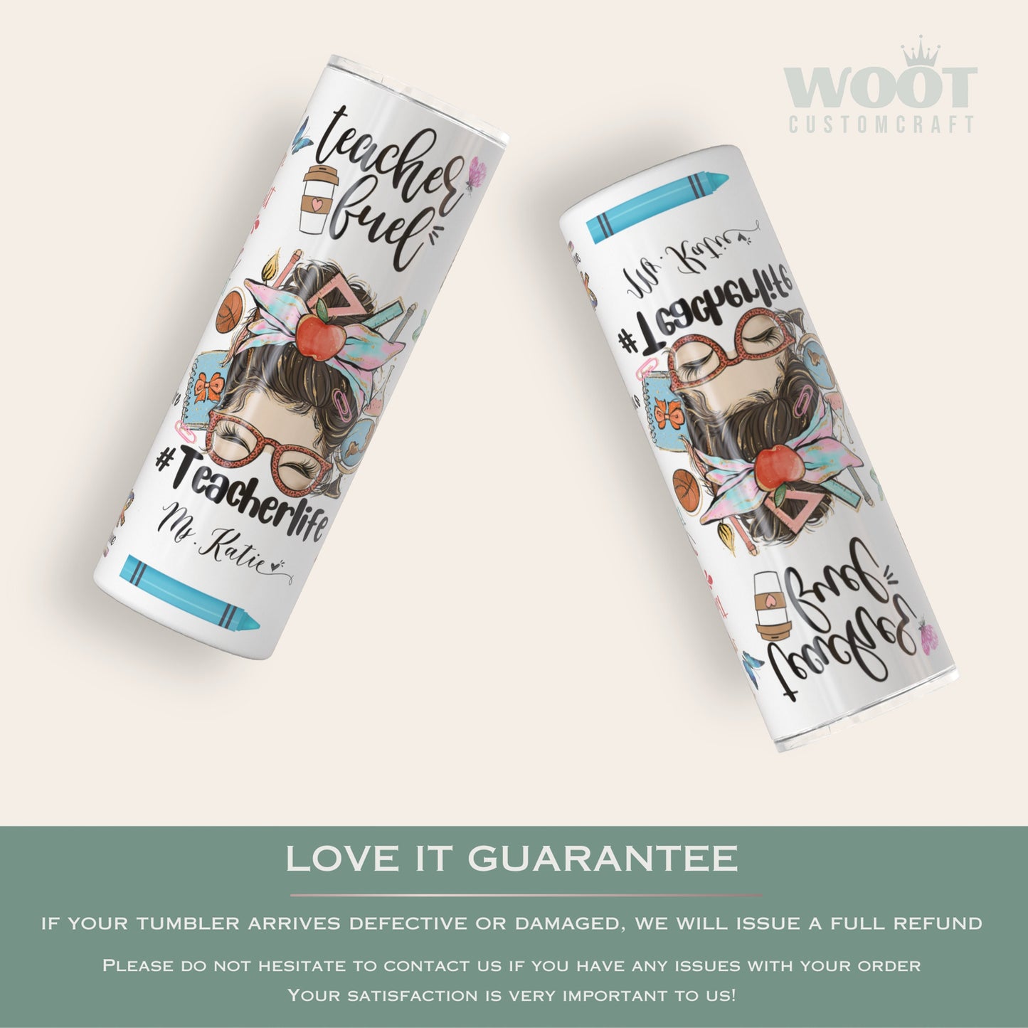 Personalized Teacher Life Tumbler - Custom Teacher Fuel Appreciation Gift