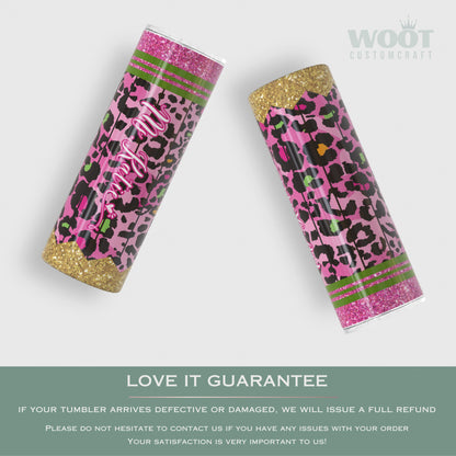 Customized Pink Leopard Teacher Tumbler - Personalized Gift for Educators