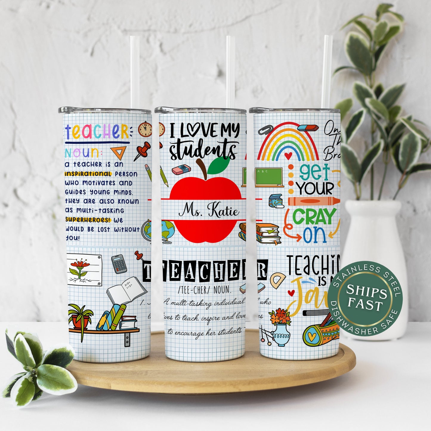 Custom Teacher Name Tumbler, Teacher Name Tumbler Personalized, Appreciation Teacher Gift With Teacher Name, Custom Teacher Cup With Name