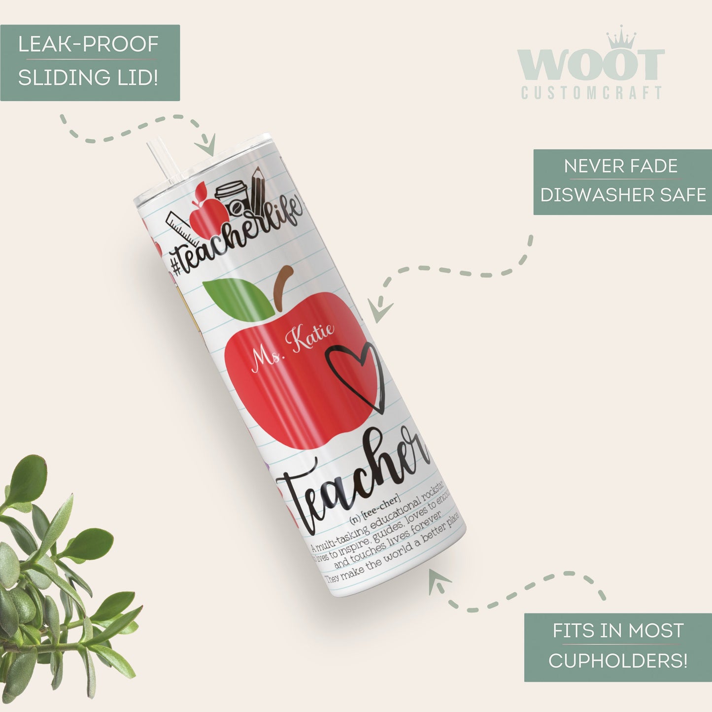 Personalized Teacher Life Tumbler - Custom Name and Facts for Teacher Appreciation