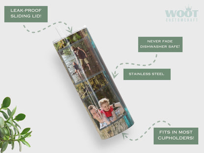 Personalized Best Dad Ever Tumbler - Fathers Day Gift with Kids' Photos