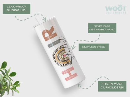 Personalized Rainbow Leopard Tumbler - Unique Gift for Hair Stylists and Grads