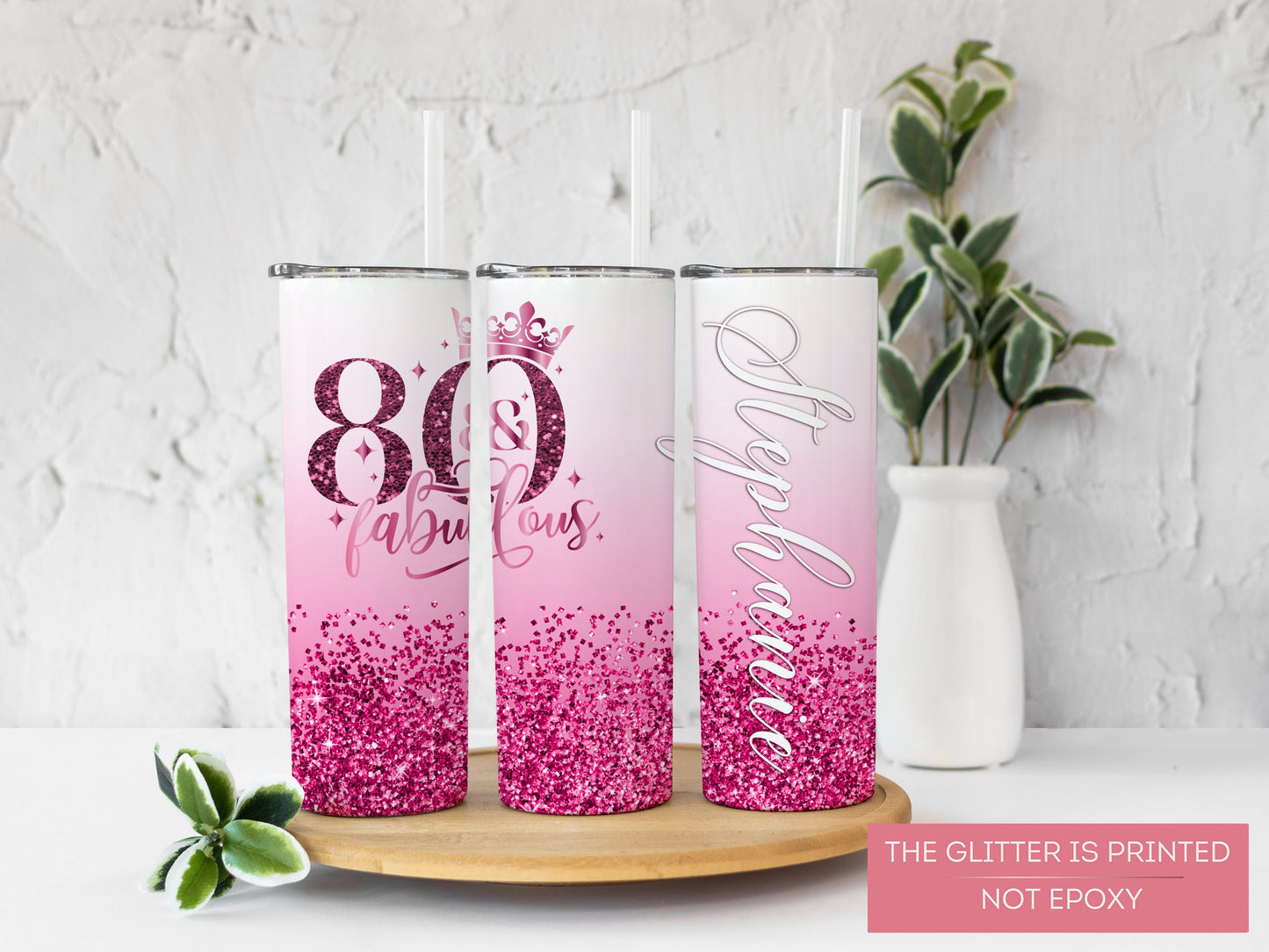 Personalized 80th Birthday Tumbler - Fabulous Gift for Her 80th Birthday Cup