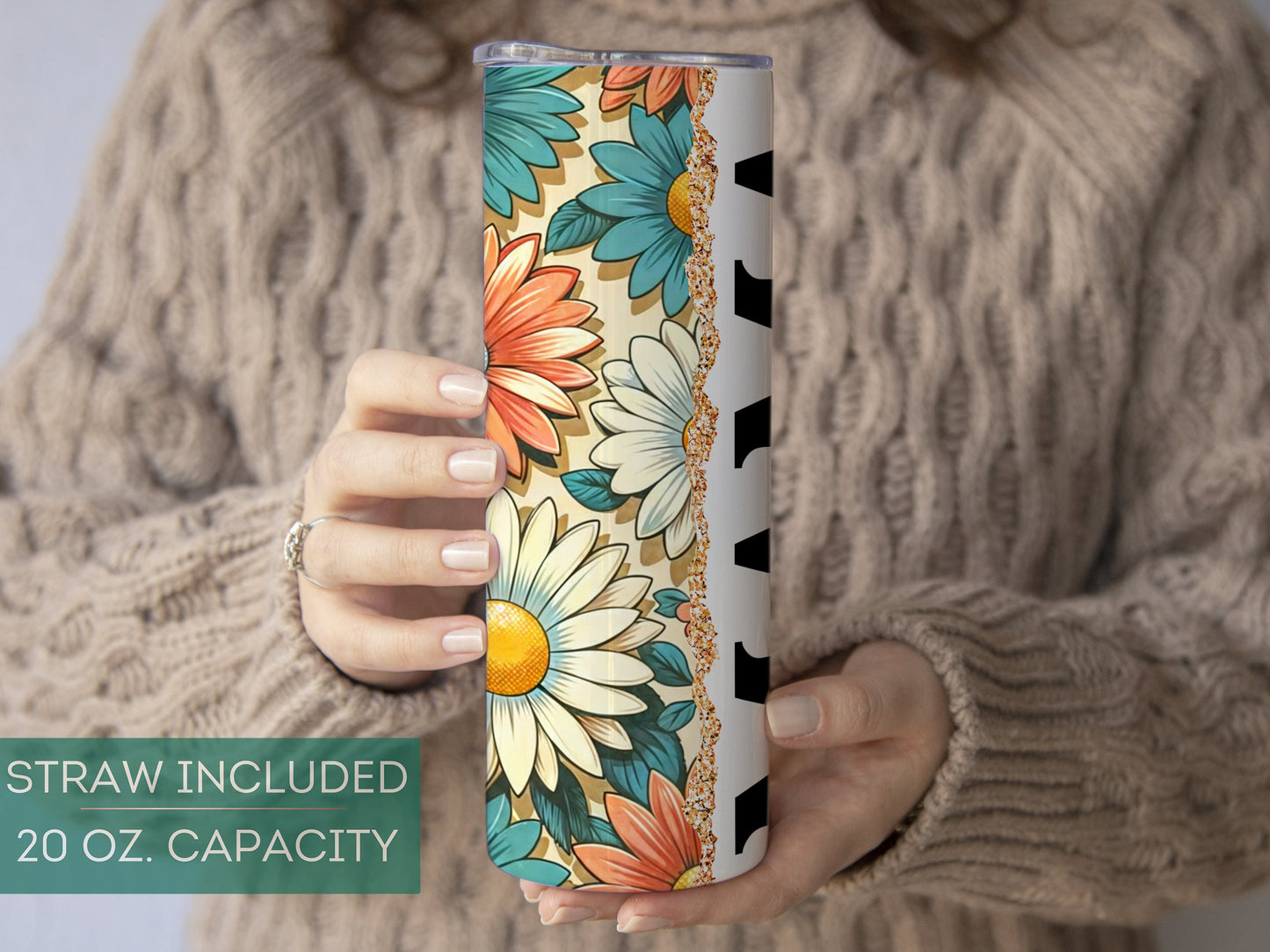 Personalized Retro Mama Tumbler - Custom Floral Design with Kids' Names