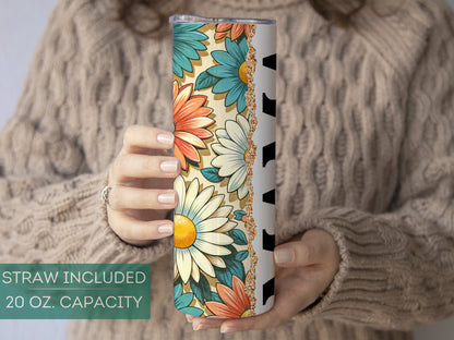 Personalized Retro Mama Tumbler - Custom Floral Design with Kids' Names