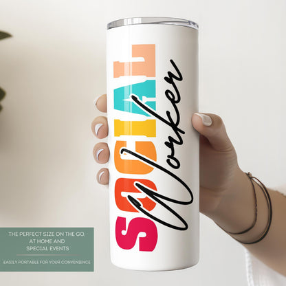 Personalized Social Worker Tumbler - Custom Travel Cup Gift for Social Workers