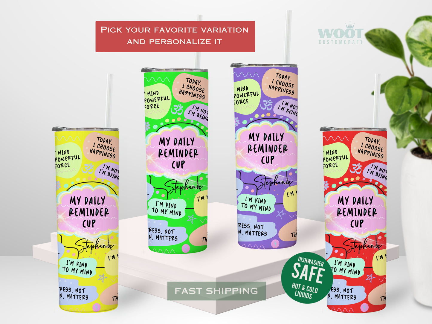 Custom Daily Reminder Tumbler - Inspirational Affirmation Cup for Motivation & Positivity
