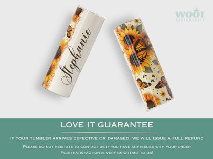 Personalized Sunflower Tumbler - Custom Floral Gift for Sunflower Lovers