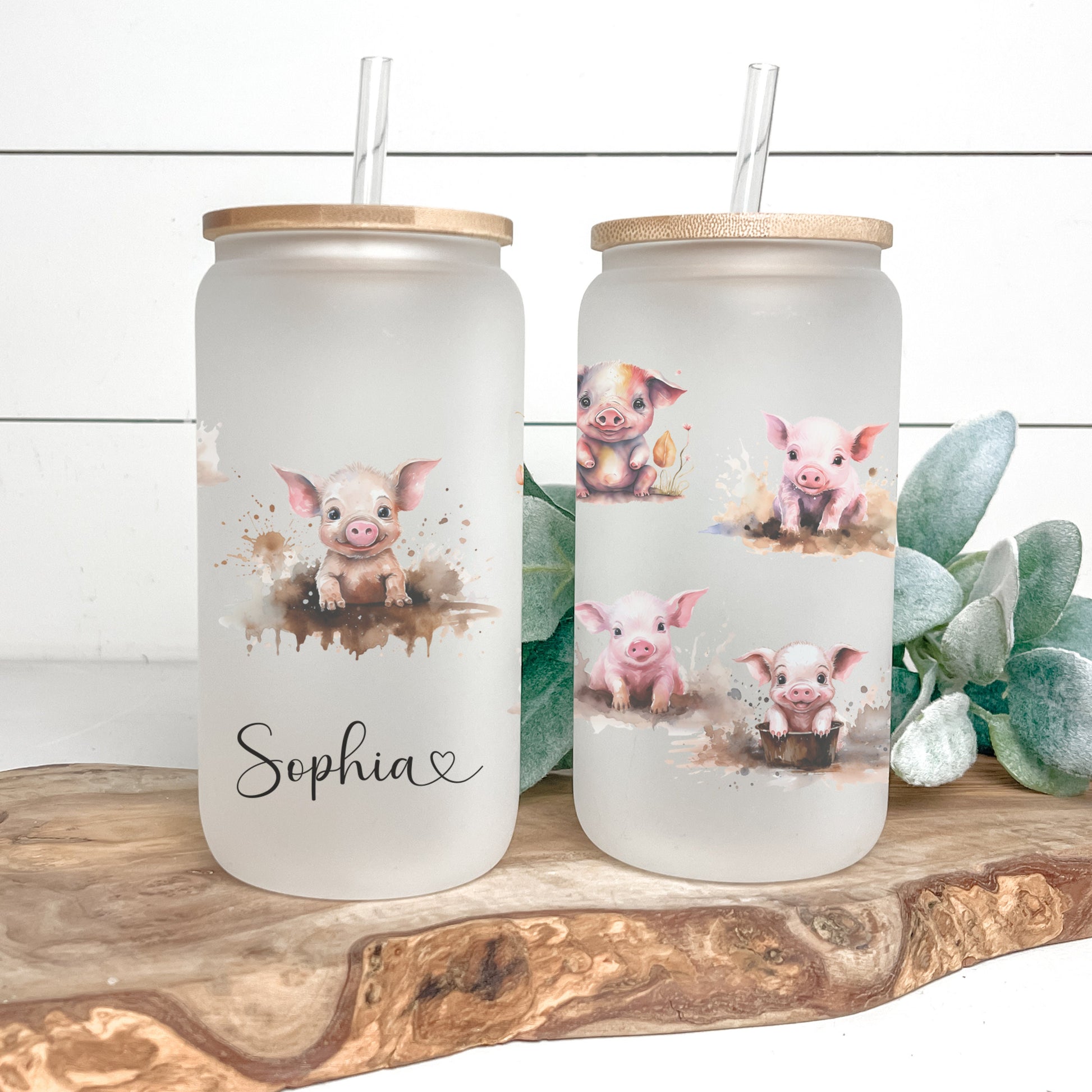 Pig Glass Cup Custom Pig Frosted Glass Cup