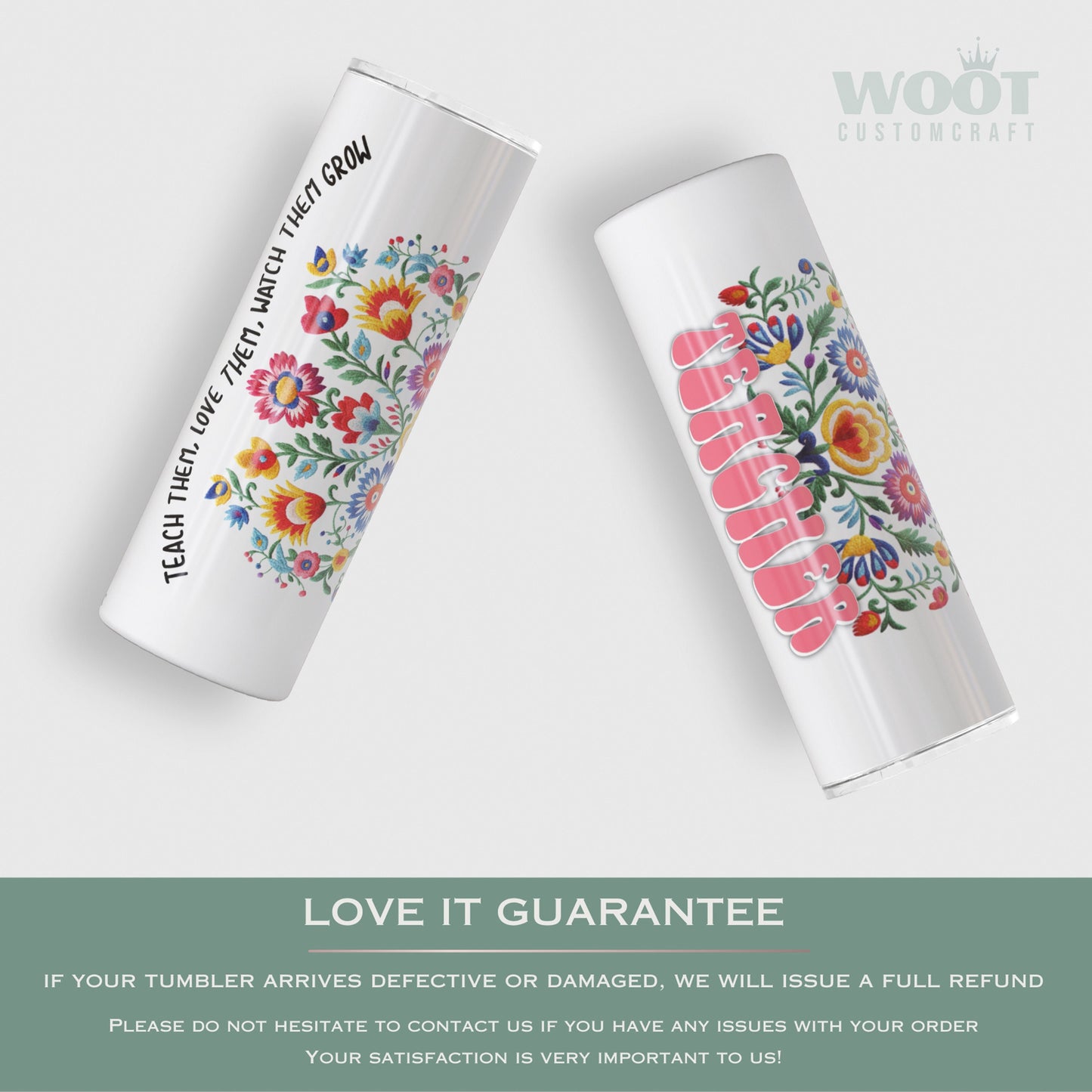 Personalized Wildflower Teacher Tumbler - Custom Floral Gift for Teacher Appreciation