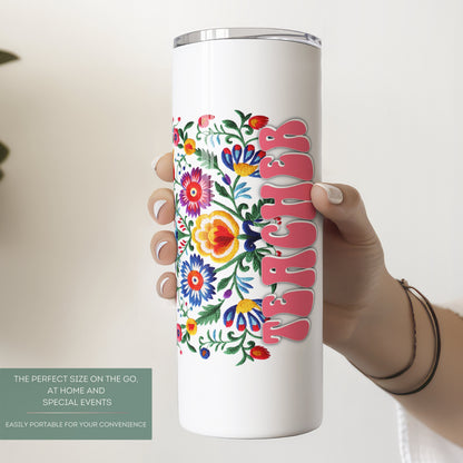 Personalized Wildflower Teacher Tumbler - Custom Floral Appreciation Gift for Educators