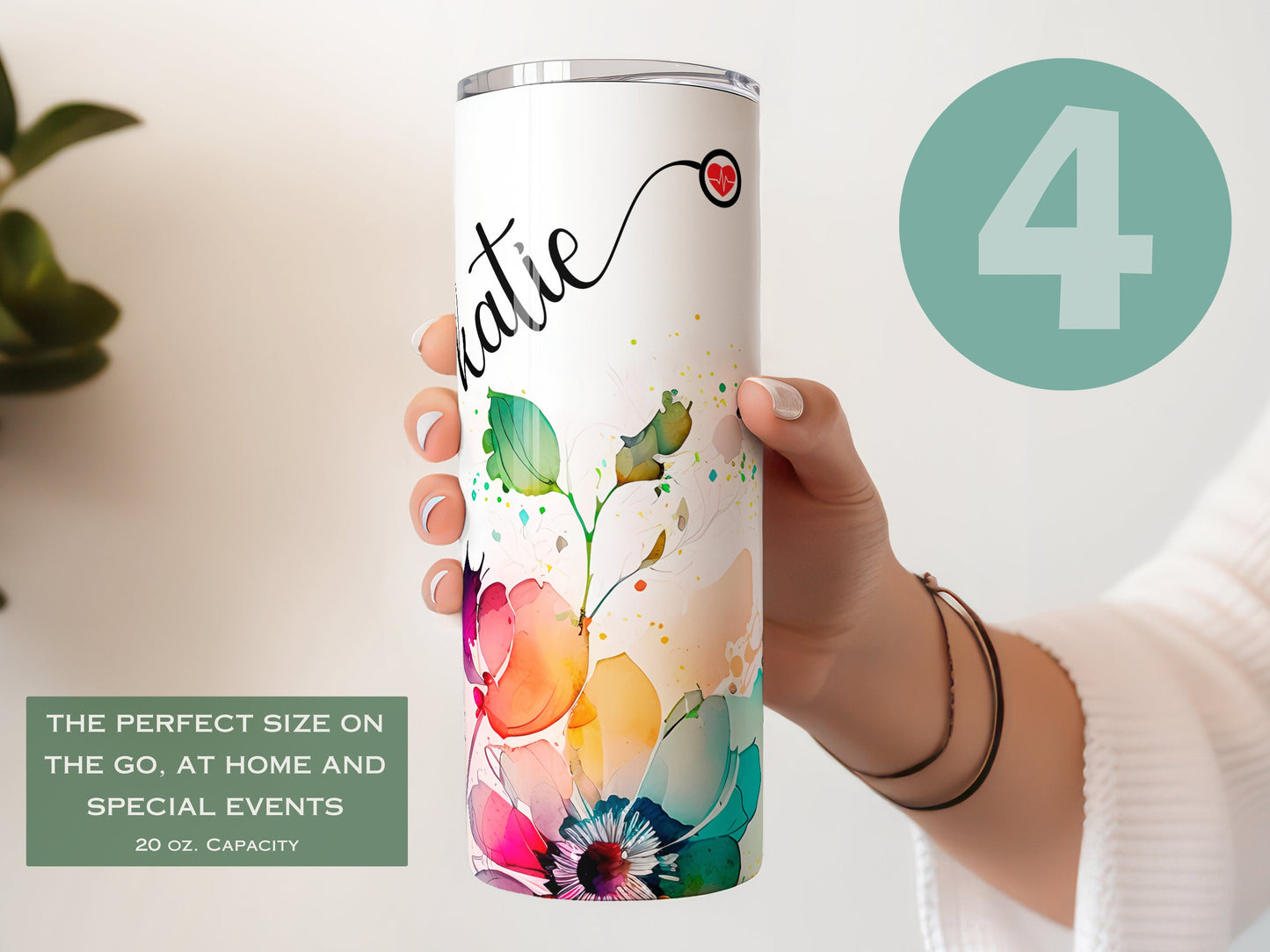 Personalized Nurse Tumbler with Stethoscope Design - Nurse Appreciation Gift & Travel Mug