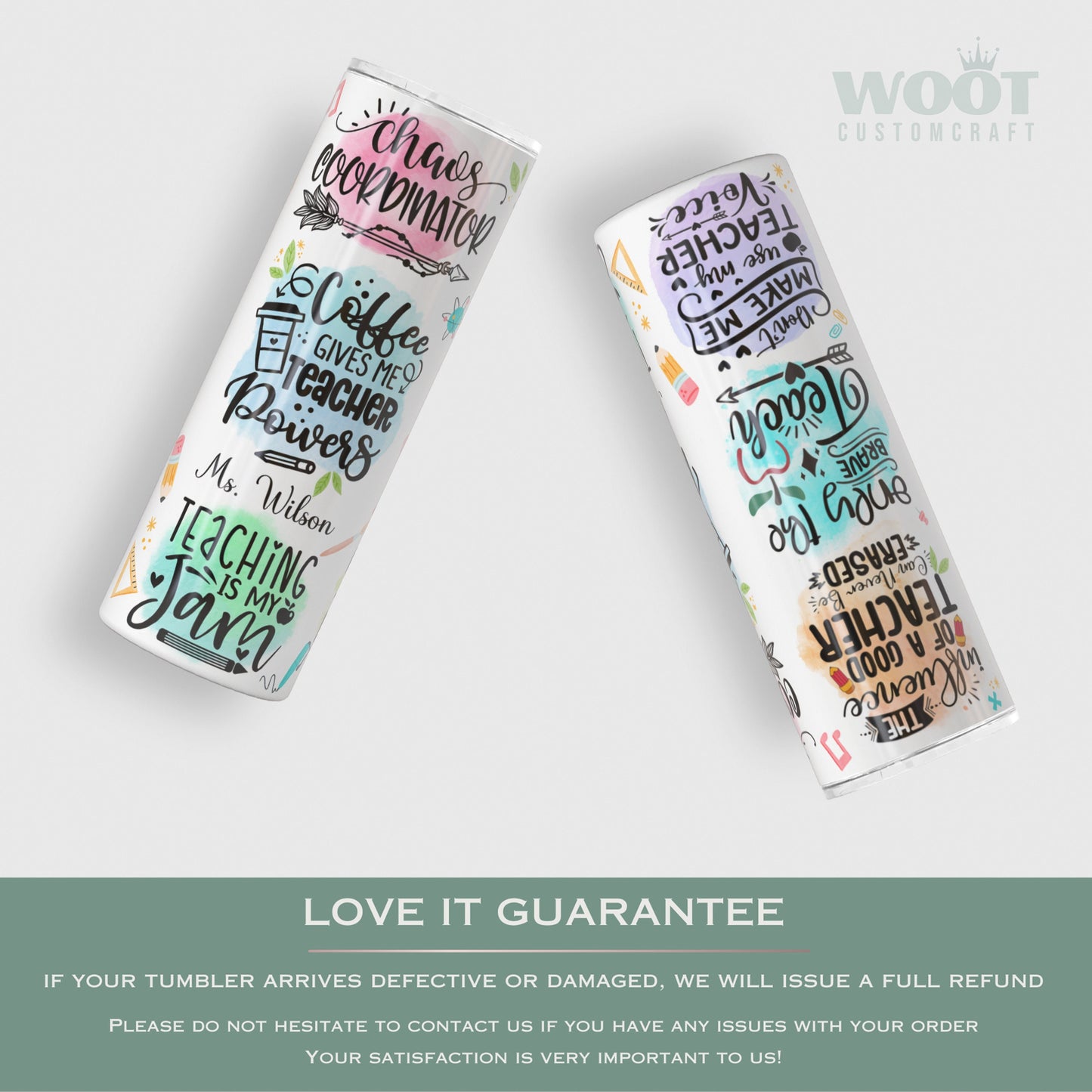 Personalized Teacher Tumbler - Chaos Coordinator Affirmation Appreciation Gift