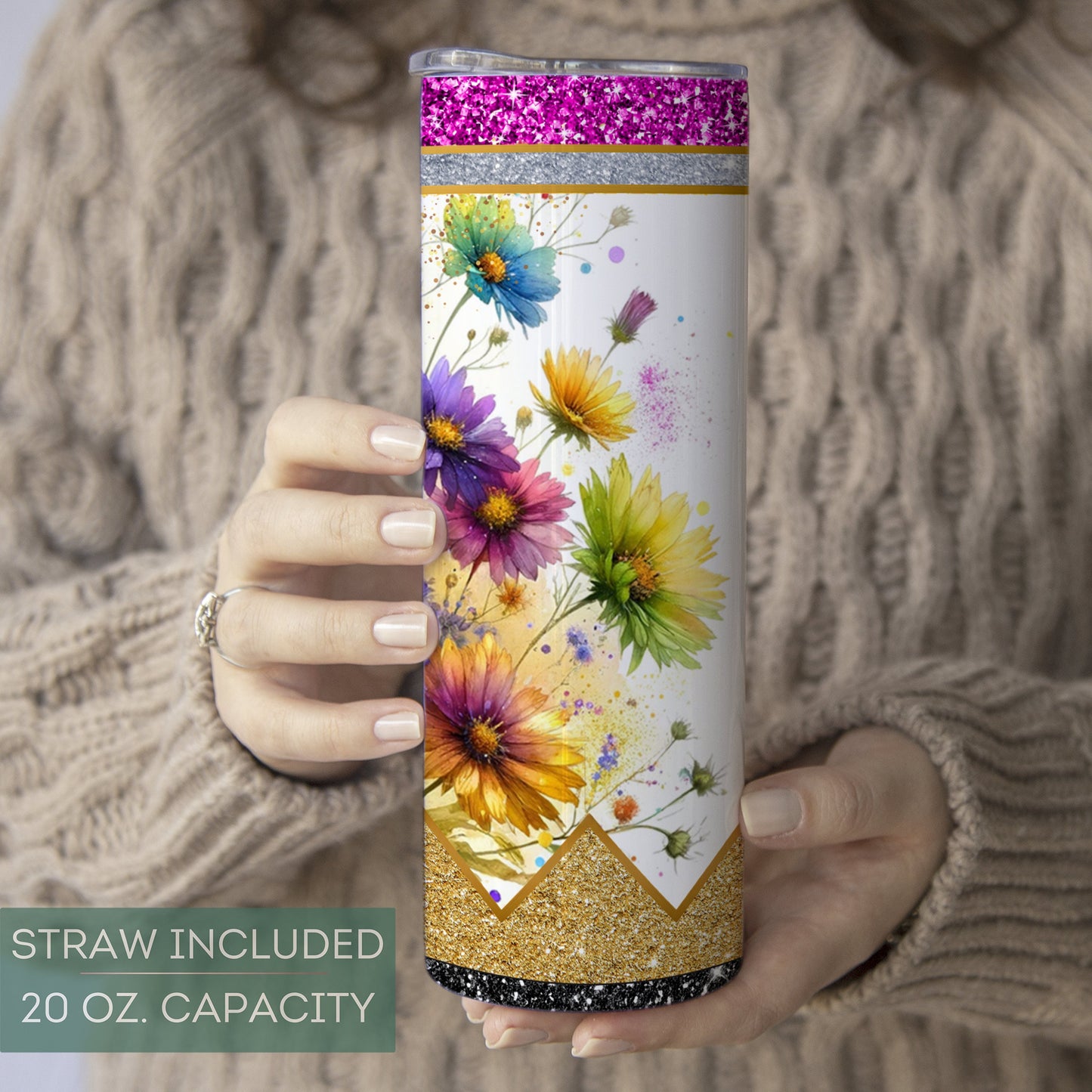Personalized Teacher Tumbler with Daisy Design - Teacher Appreciation Gift for Back to School