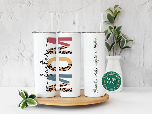 Personalized Foster Mom Tumbler with Kids' Names - Unique Gift for New Foster Mothers