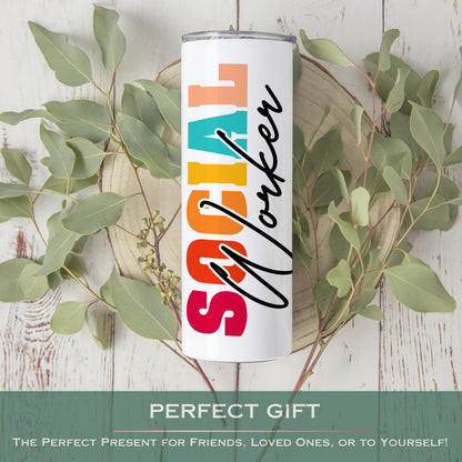 Personalized Social Worker Tumbler - Custom Travel Cup Gift for Social Workers