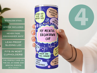Custom Affirmation Tumbler - Inspirational Gift for Mental Health Support