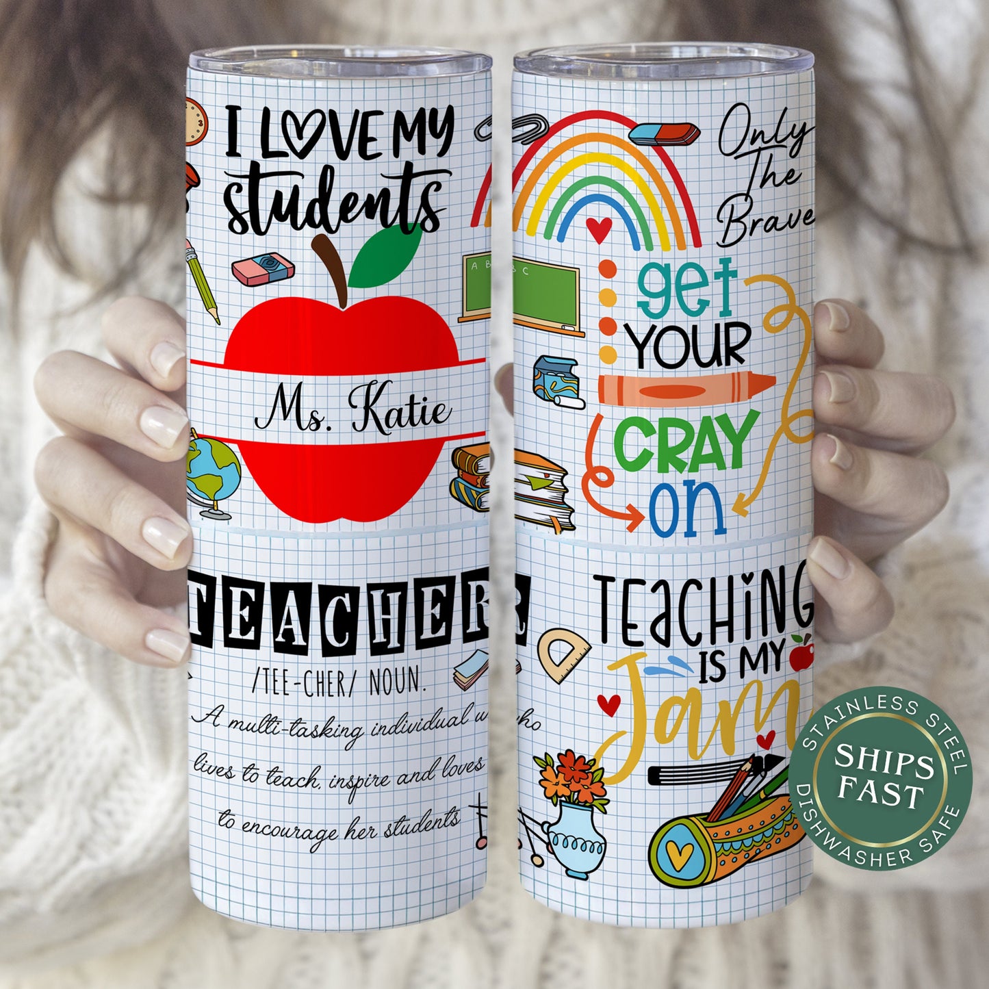 Custom Teacher Name Tumbler, Teacher Name Tumbler Personalized, Appreciation Teacher Gift With Teacher Name, Custom Teacher Cup With Name